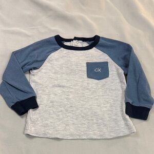 Calvin Klein Kids' - Blue and White Long Sleeve Tee Shirt